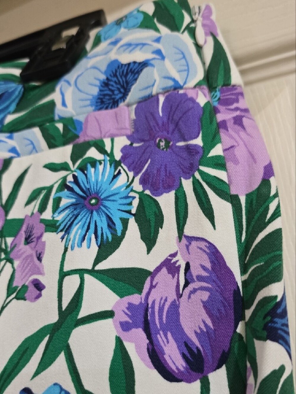 NWT-Talbots Chatham Pants with Purple, Blue & Green Floral Print - Picture 3 of 8